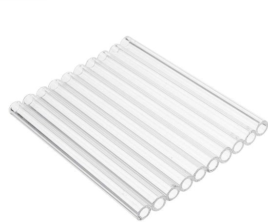 Borosilicaat Buis 100Mm - 10 Stuks - Diametro 7Mm - Dikte 1Mm - Temperatura Resistente - Buis in Borosilicaat Glas