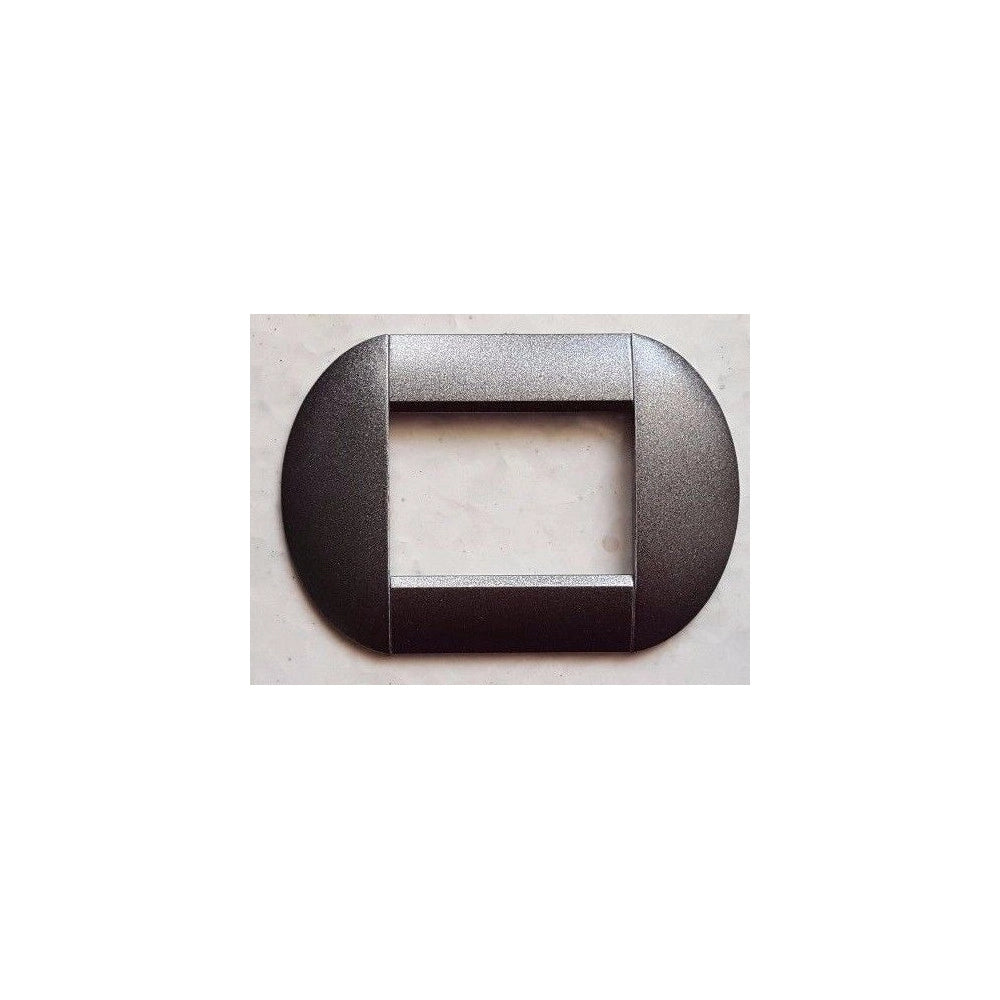 Trade Shop - Placca Placche Placchette Compatibili Living International Light Bombate Bticino - Grigio Metallizzato -7 Fori     -