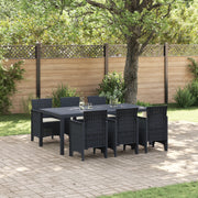 Set pranzo giardino 7 pezzi con cuscini Anthracite Polyrattan