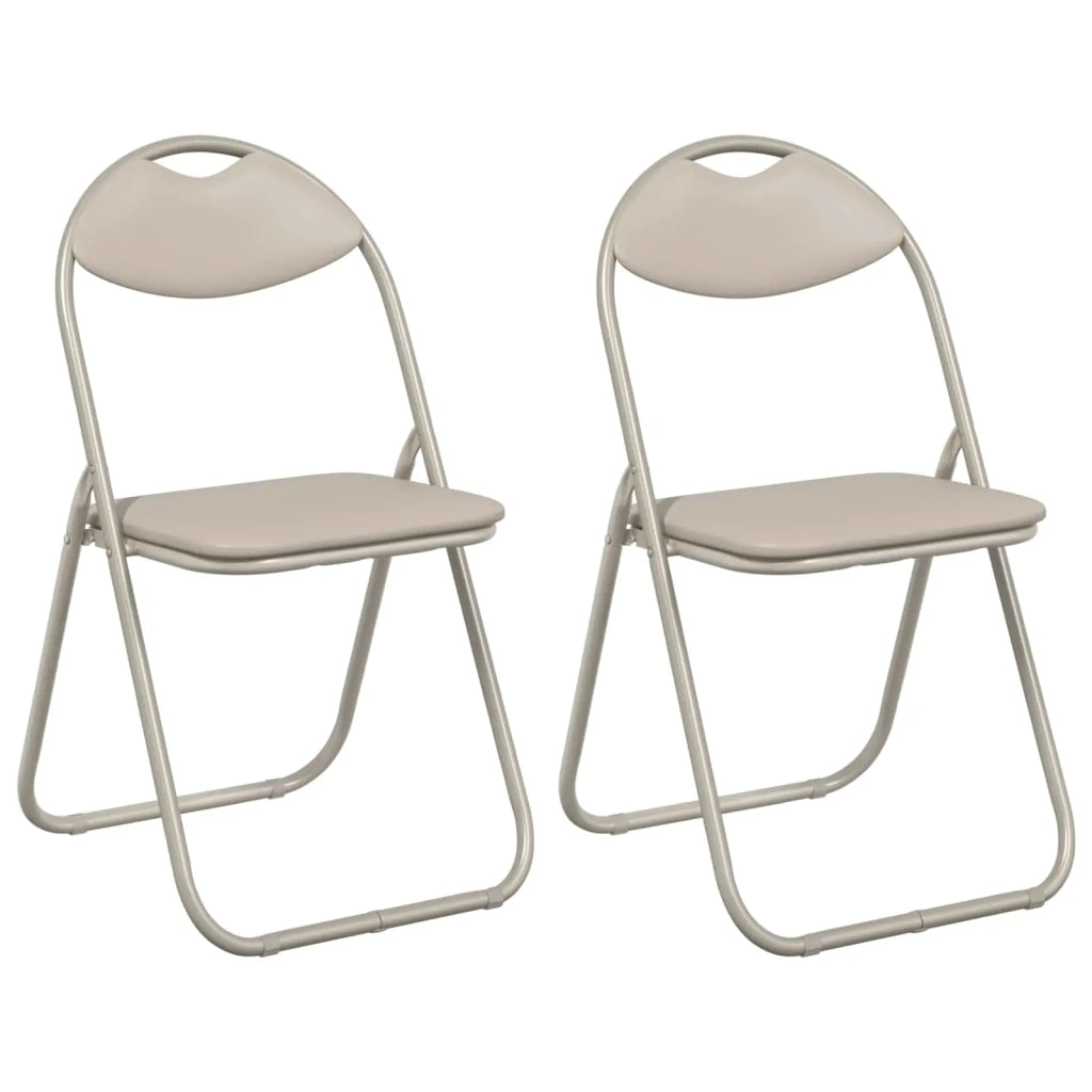 Sedia pieghevole 2 pcs Sabbia 48 x 43,5 x 81 cm Pelle Sintetica 42029059