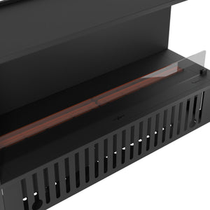 Camino a Vapore Elettrico Bifacciale Angolare a Destra 120x50x40 cm Invapo Corner P1200 con Ricarica Automatica Nero