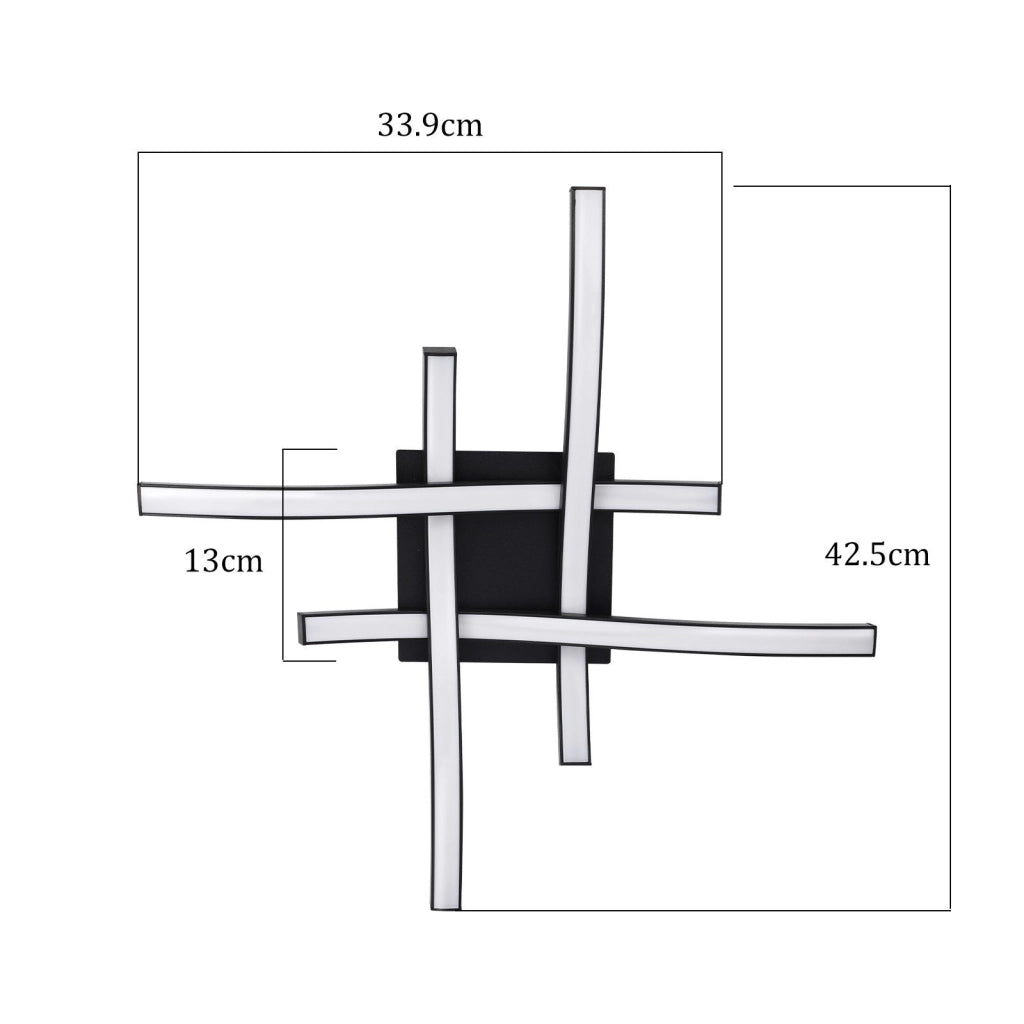 ZMH Lampada da soffitto plafoniera LED moderna legno nero luce bianca calda per soggiorno