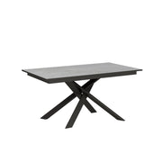 Tavolo Allungabile 160-220x90x74 cm Ganty piano Cemento bordo Antracite