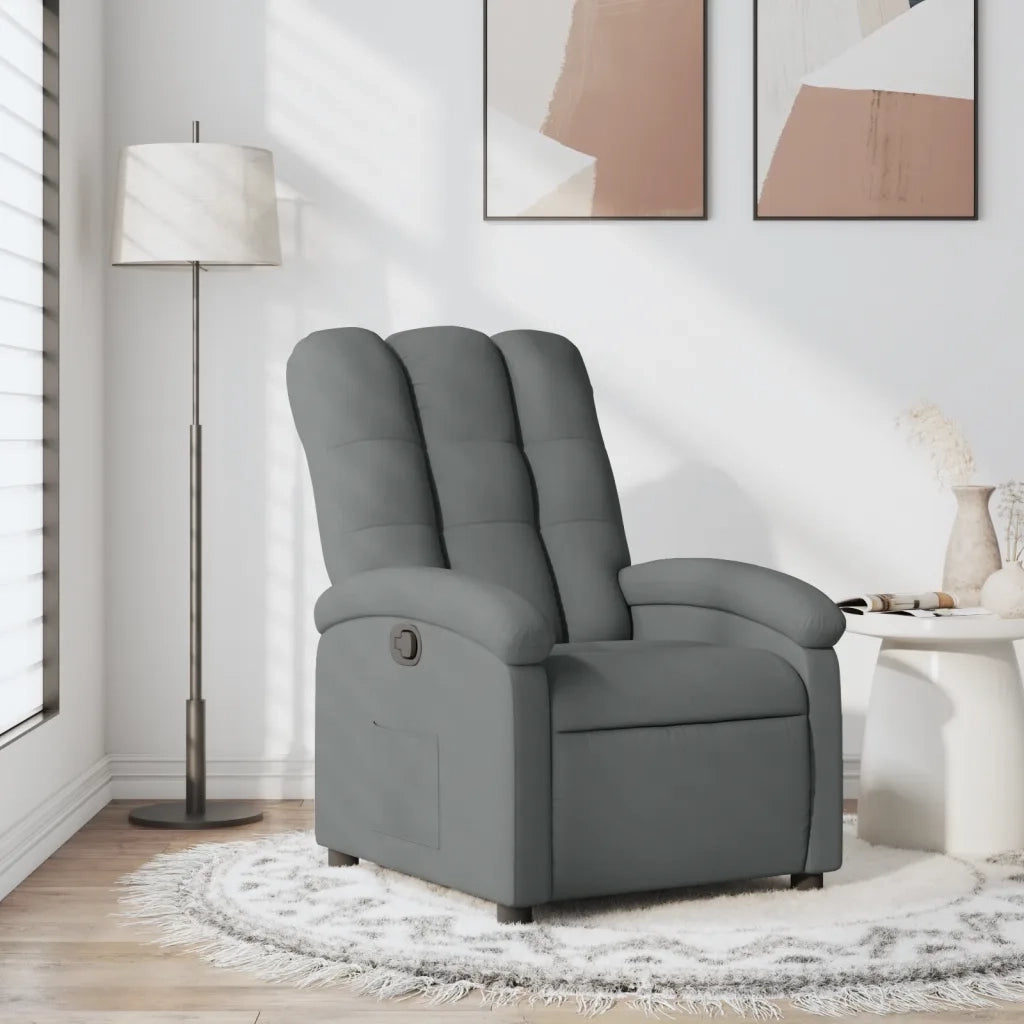Divano Sedia-Poltrona reclinabile in tessuto grigio scuro 406627