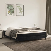 Struttura Letto a Rete a Molle-Giroletto Nero 180x200 cm in Velluto 998231