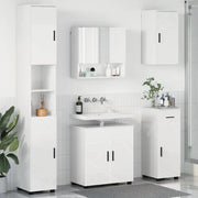 Set di mobili per il bagno con cassetto 5 pcs Bianco Lucido