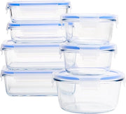 Duzioni di vetro - 14 pezzi - confezione alimentare - privo di BPA - trasparente blu