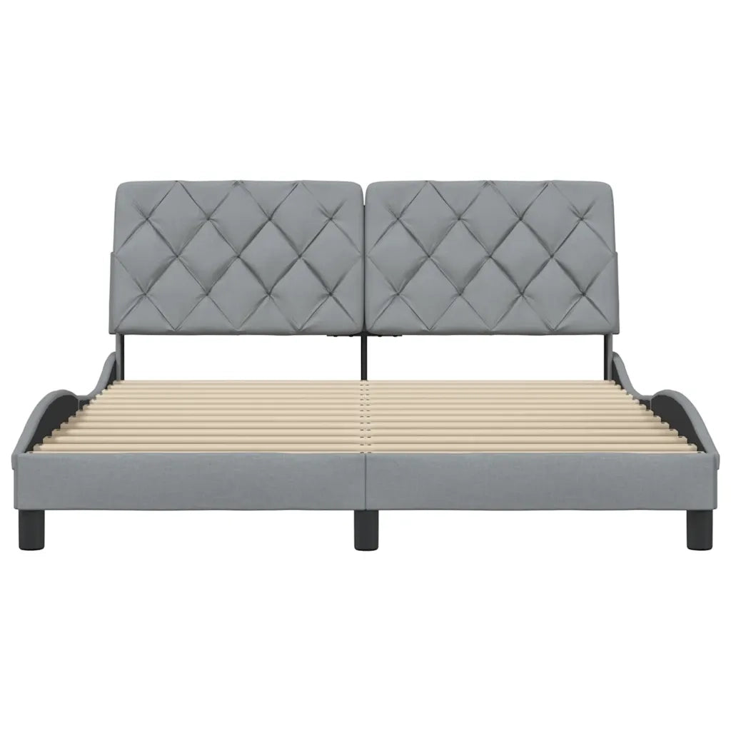 Giroletto senza Materasso Grigio Chiaro 160x200 cm Tessuto