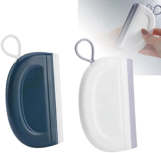 Set di 2 mini-scrubbi per vetro, piccoli scrubbi per vetro, scrubbi per vetro per doccia, raschietti per finestre, raschietti per cucina, raschietti per finestre, raschietti per vetro, set di raschietti per doccia, raschietti per auto per finestre pesanti