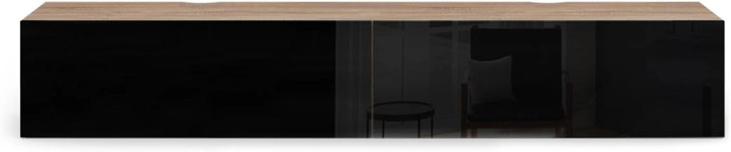 Mobile TV a parete 180 cm ELIO a 2 ante in legno e nero