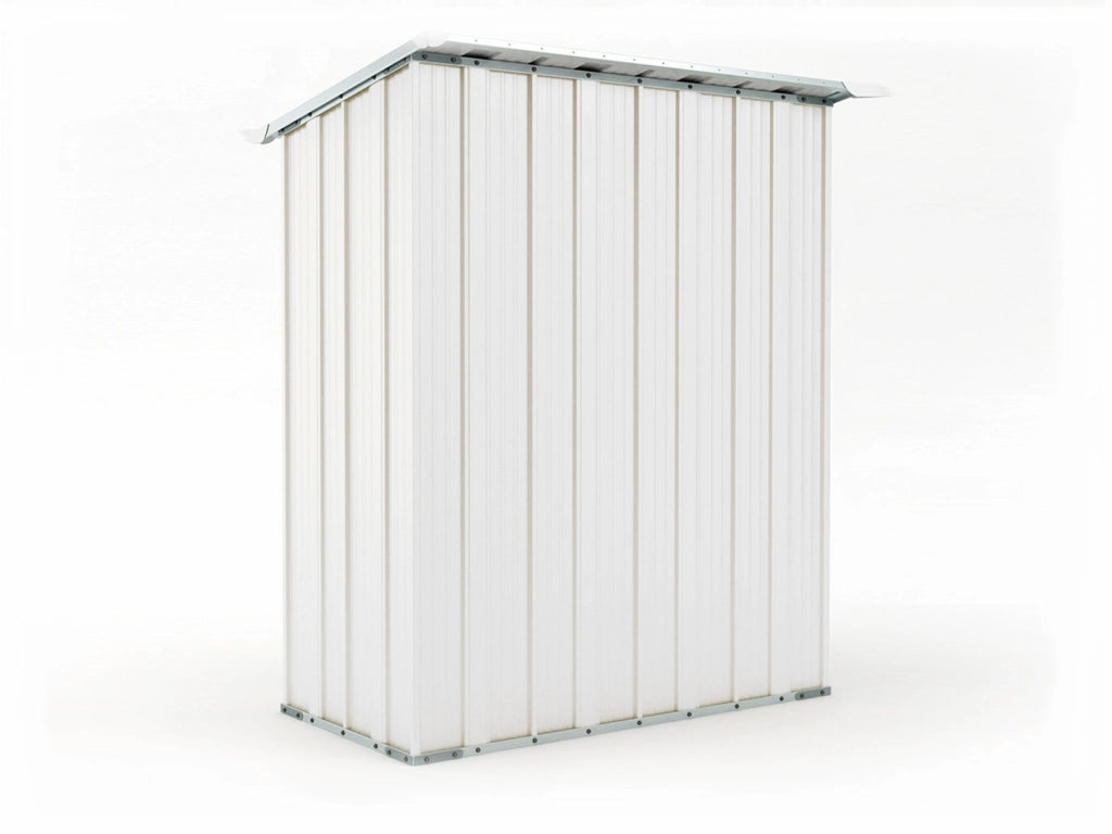 Casetta da giardino in lamiera di acciaio 155x100cm x h 192cm - 50kg - 1,55mq - BIANCO