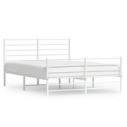 Letto matrimoniale | Letto per adulti | Giroletto con Testiera e Pediera Metallo Bianco 160x200 cm