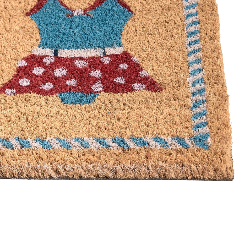 Zerbino di benvenuto in fibra di cocco antiscivolo 40 x 60 cm con retro in PVC motivo nautico colore naturale