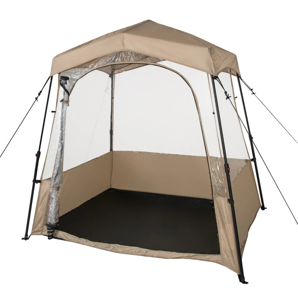 Tenda sportiva pop up con borsa da trasporto, Tenda a bolla portatile in PVC trasparente per pesca e campeggio 180 cm Marrone