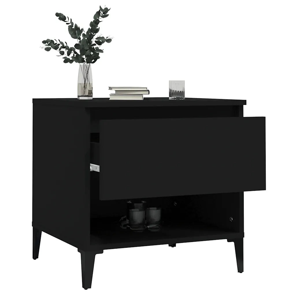 Tavolino-Tavolino da soggiorno-Tavolo Nero 50x46x50 cm in Legno Multistrato