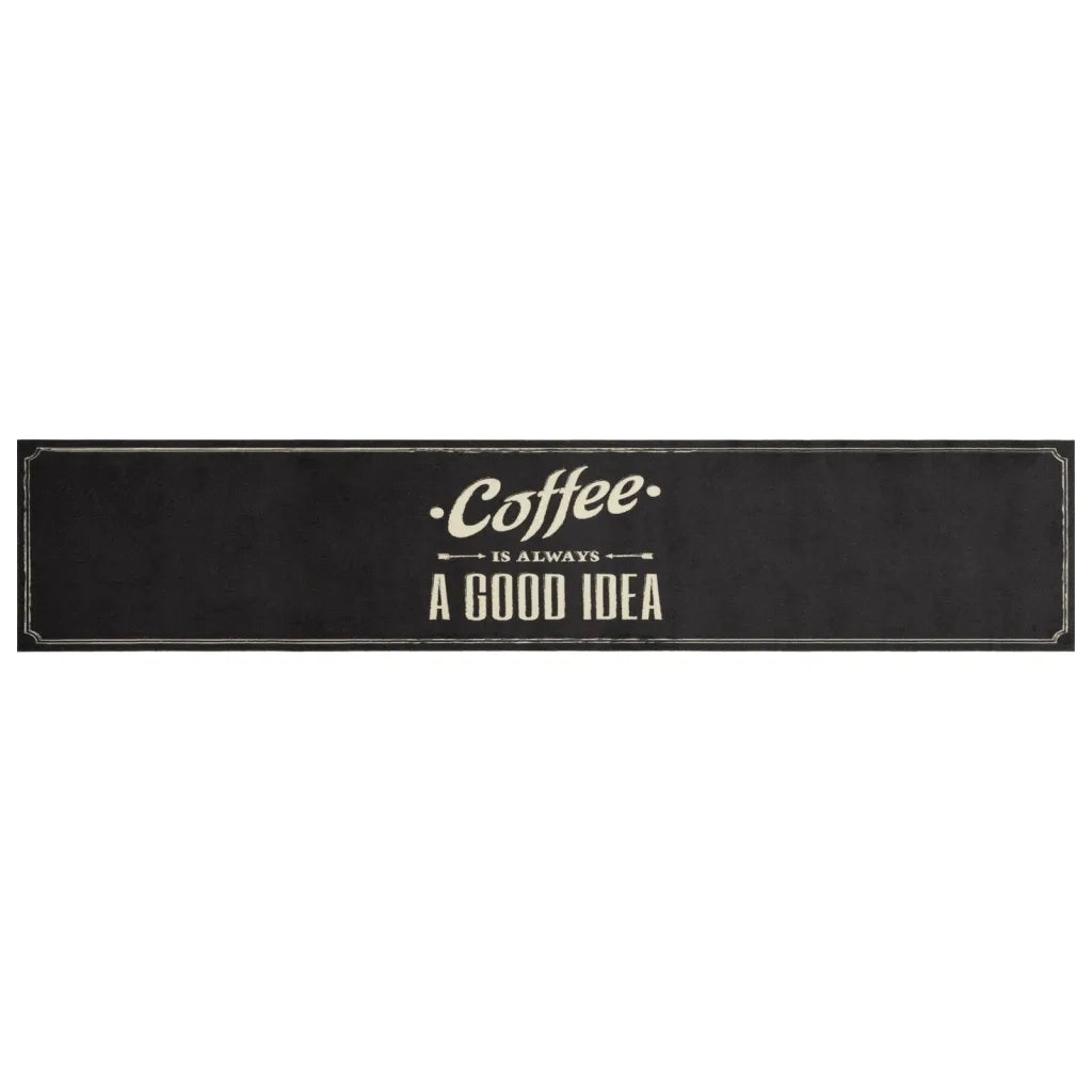 Tappeto da Cucina Lavabile Testo Caffè 60x300 cm in Velluto 4005598
