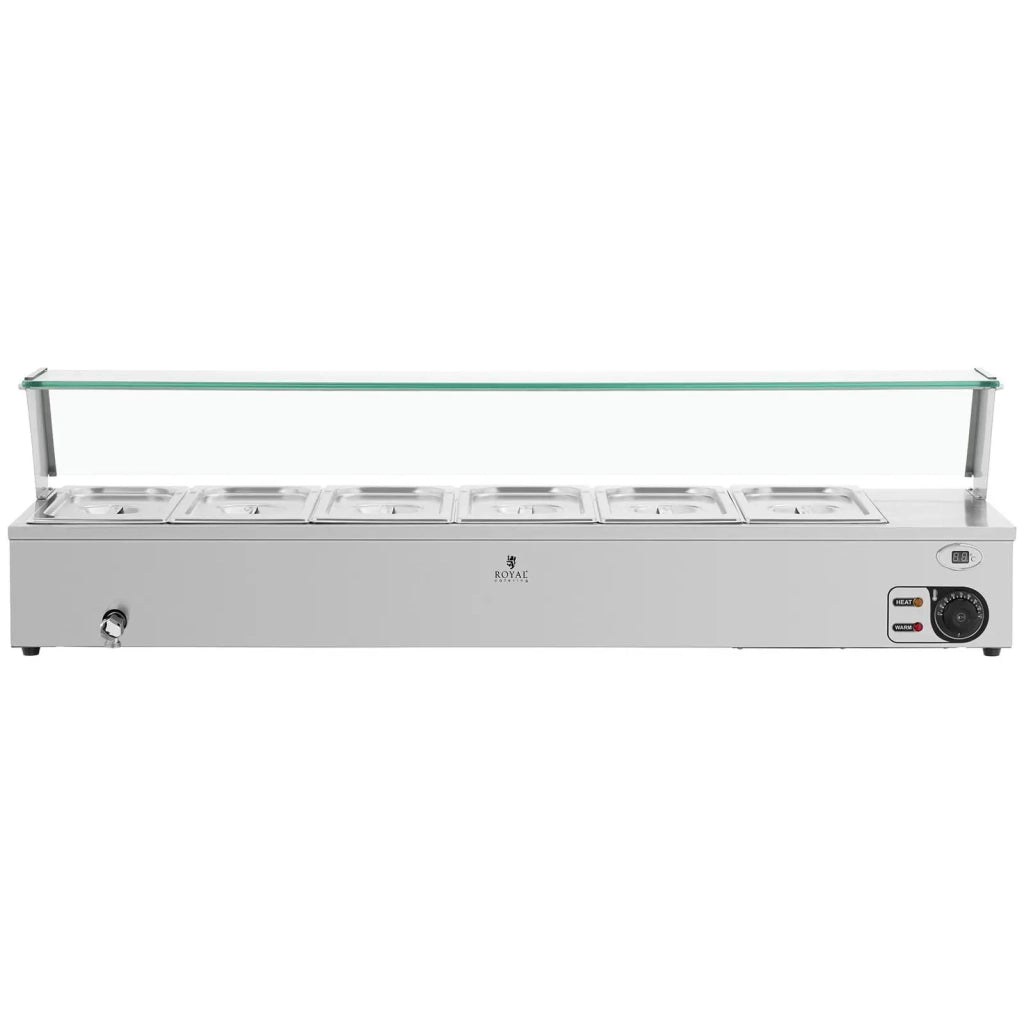 Bagnomaria professionale con 6 bacinelle GN 1/3 acciaio inox argento 14_0008286