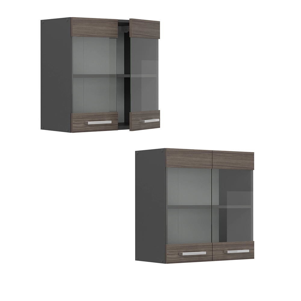 Vicco Mobile da cucina in vetro Grigio nobile 60 cm