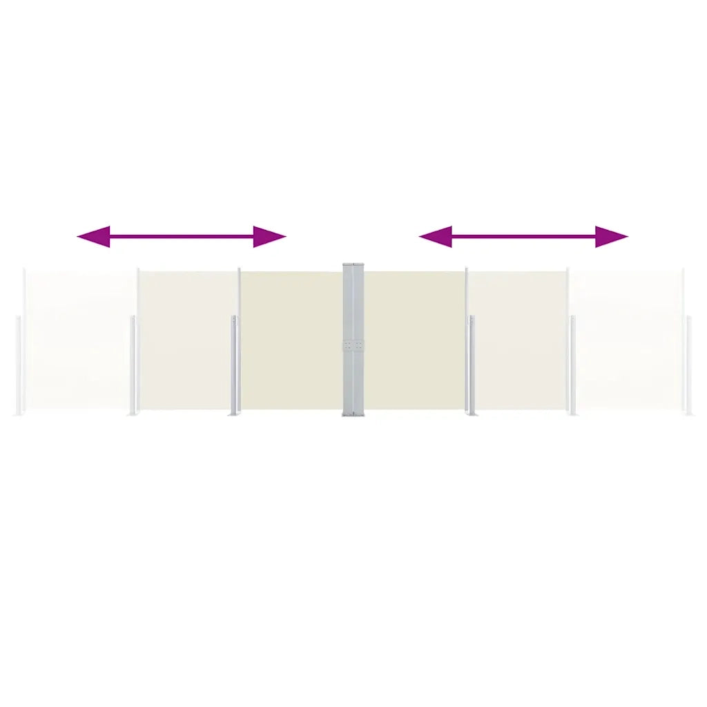 Tenda da Sole Due Lati Retrattile per Patio-Tenda parasole per balcone 170x600 cm Crema