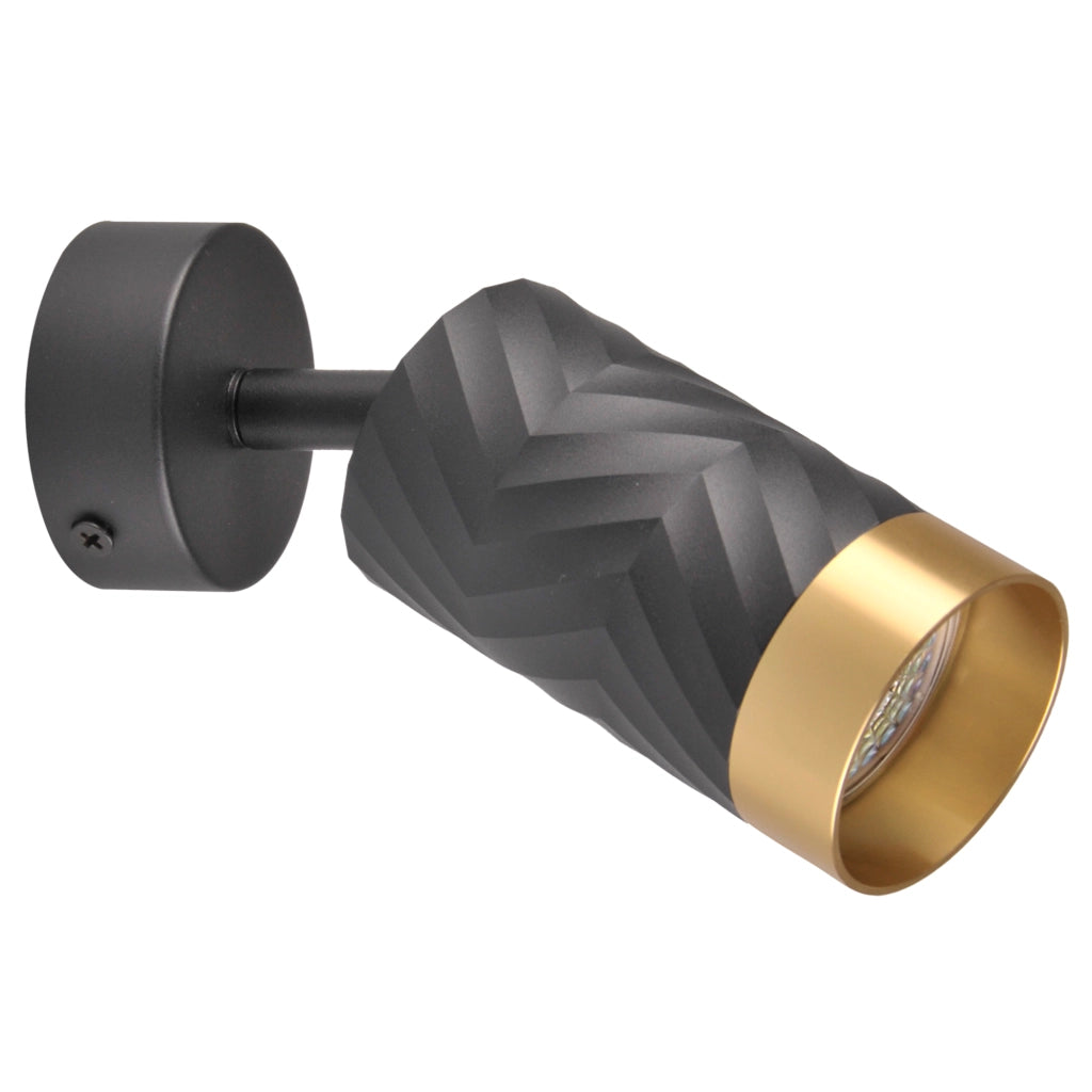 Faretto parete/soffitto 1 luce GU10 nero/oro Polux Arras