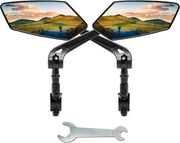 Due specchi retrovisori per bicicletta, grande specchio pieghevole per manubrio da 20-24 mm, specchio retrovisore 360° regolabile in alta definizione per bicicletta, specchio per bicicletta, specchio per mountain bike