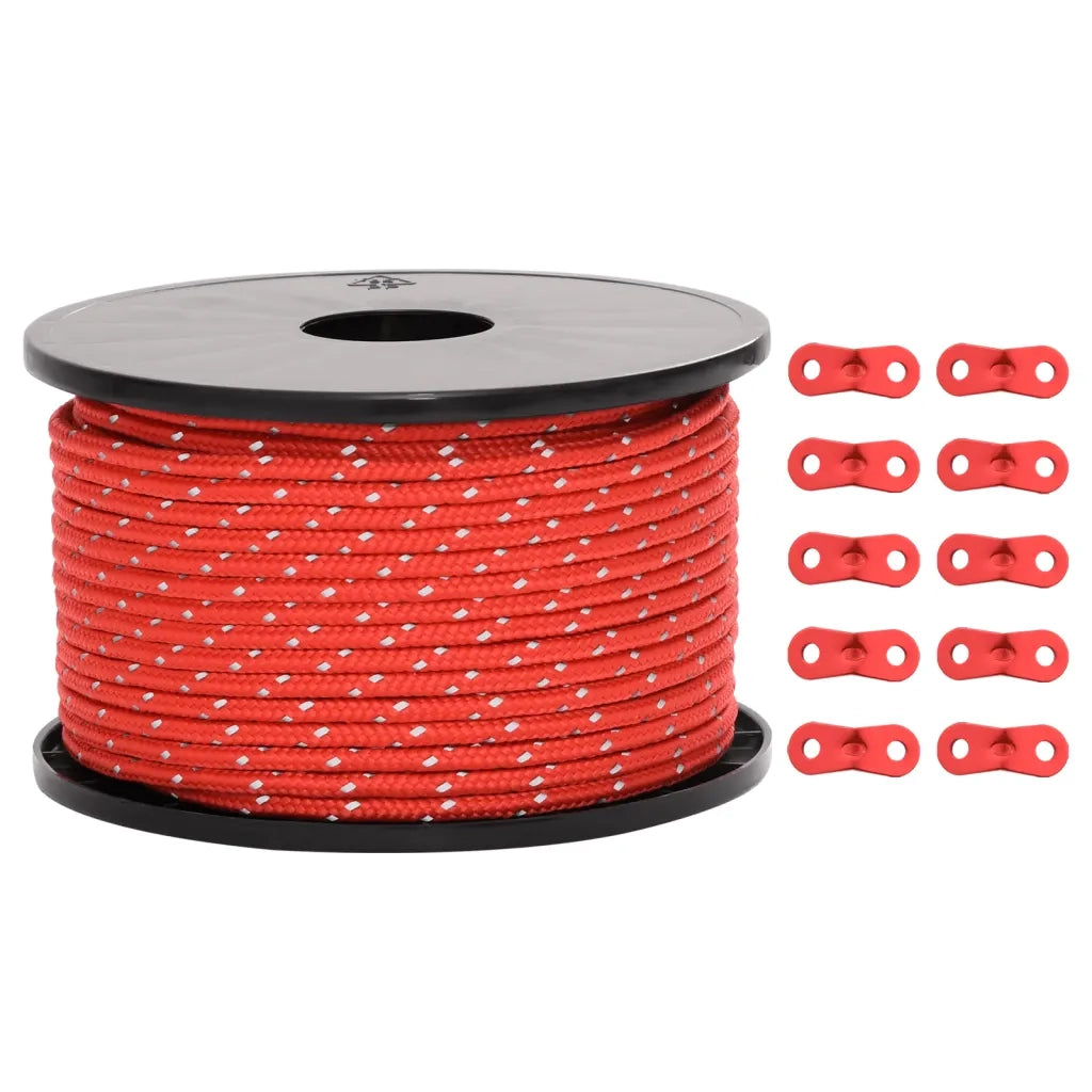 Corda Tenda con Strisce Riflettenti e Chiavi 50 m 5 mm CFW7327480