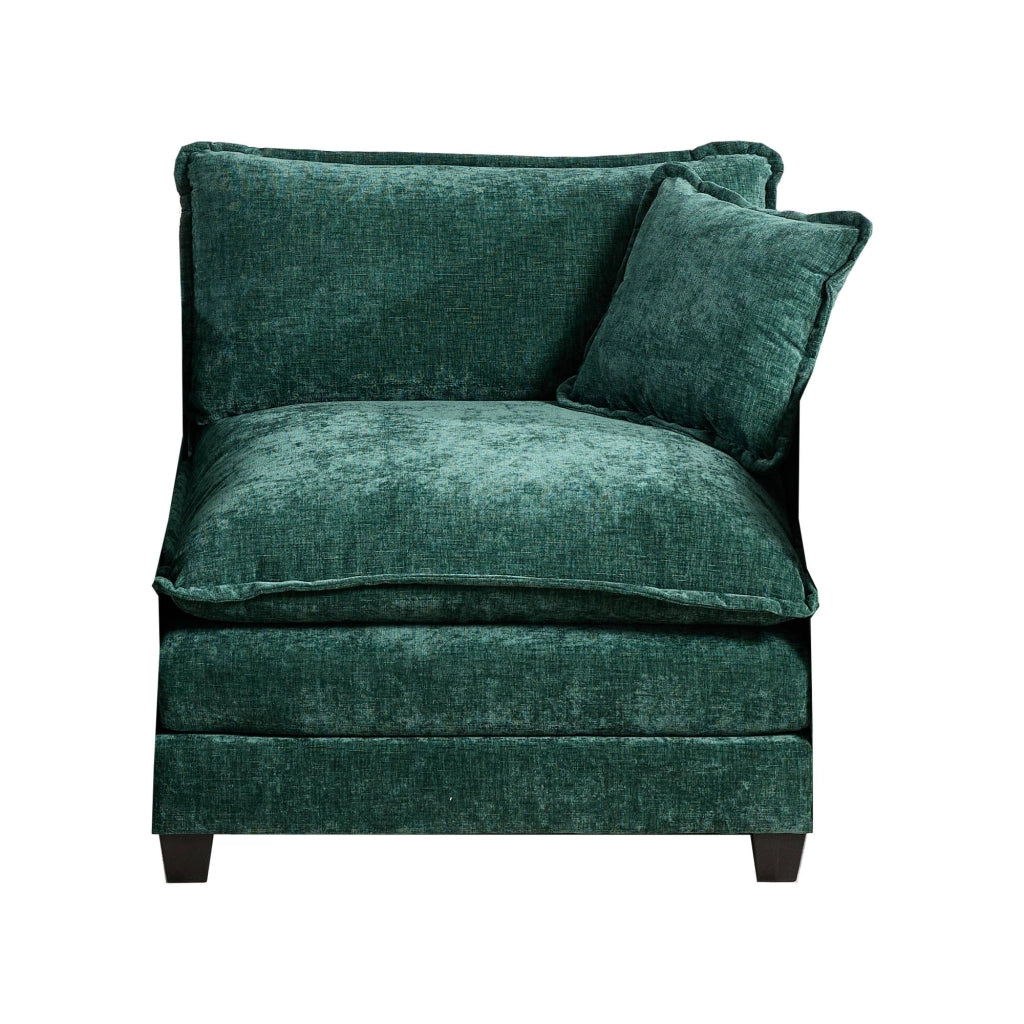Divano Cloud Monoposto Moderno - Zephmum- Senza braccioli, imbottitura doppia, tessuto chenille traspirante, verde