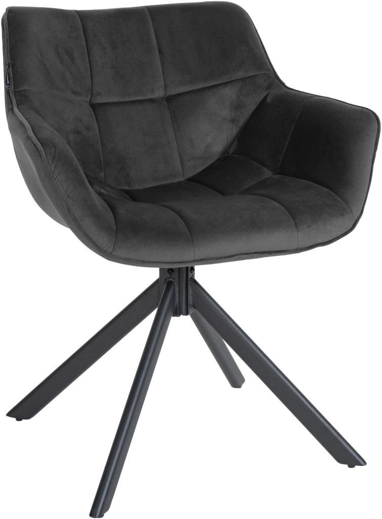 Sedia da pranzo Westport Velvet grigio scuro