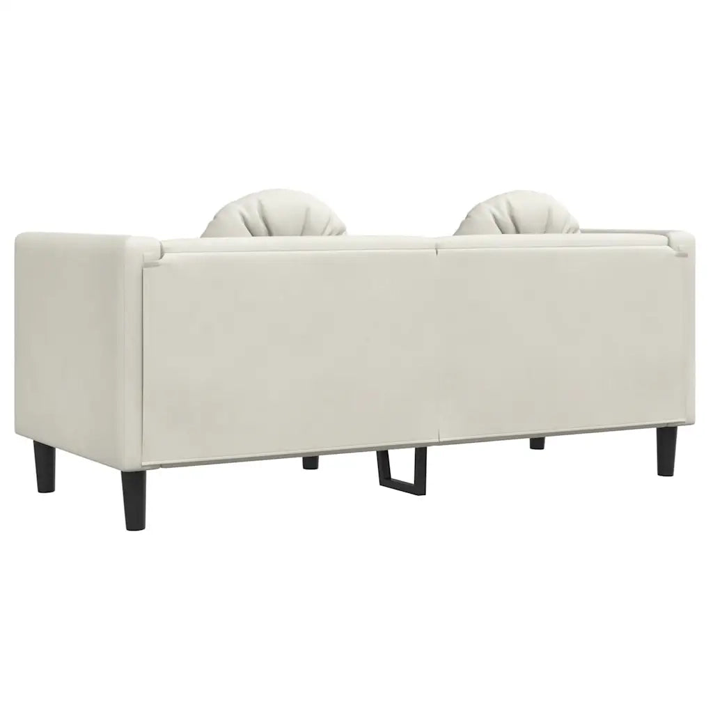 Divano | Divano da soggiorno | Sofa a 2 Posti con Cuscini Crema in Velluto