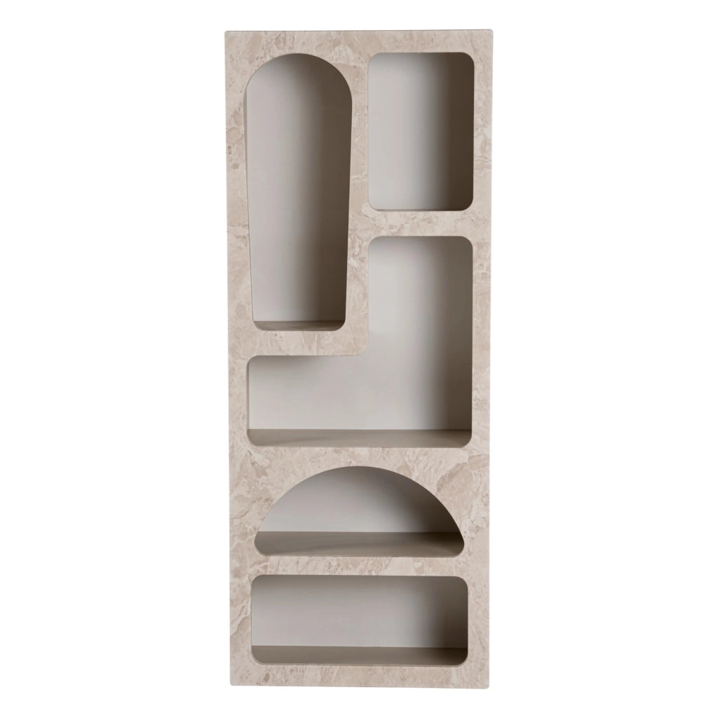 Biblioteca Arsenion, Libreria 6 Ripiani, 60x32x150h cm Beige Marmo