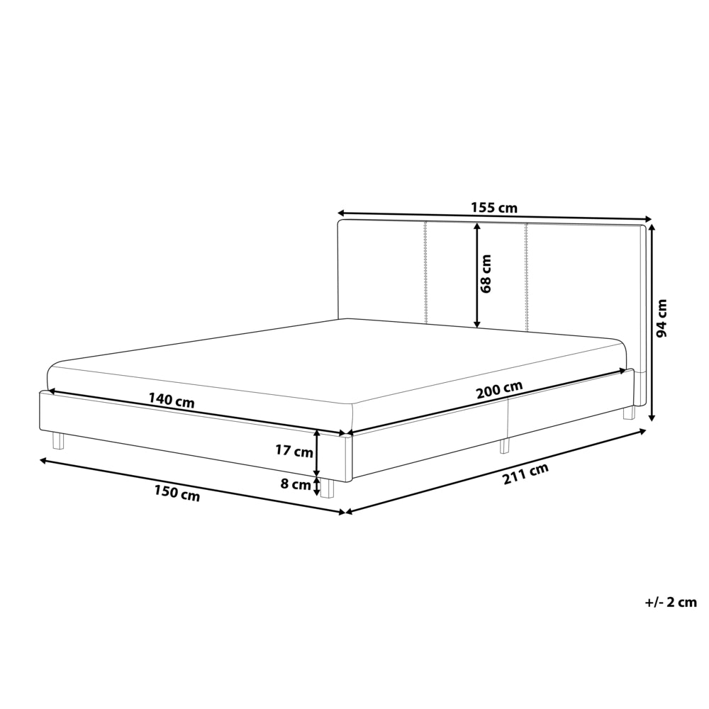 Letto matrimoniale ad acqua in bouclé marrone 140 x 200 cm poggiatesta Design moderno