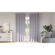 Tende Blackout con Anelli 2 pz Grigio Metallico 245 x 140 cm 4107361