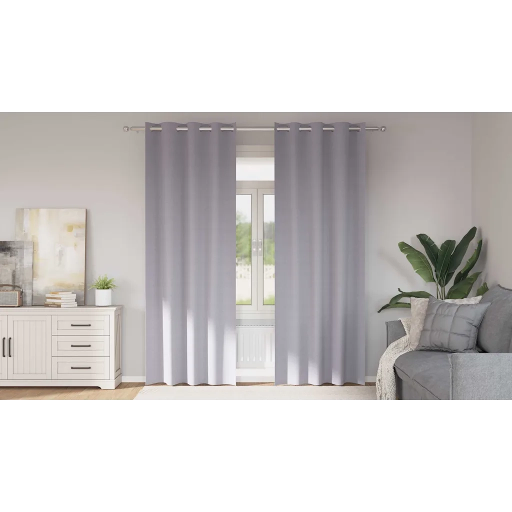 Tende Blackout con Anelli 2 pz Grigio Metallico 245 x 140 cm 4107361