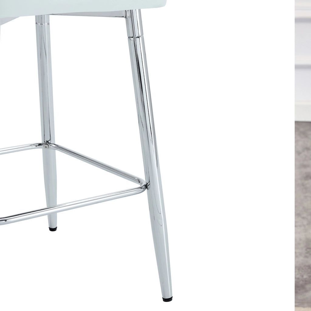 SGABELLO DA BAR Set da 2 pezzi 100 cm PU Bianco Metallo Argento