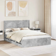 Struttura del letto con stoccaggio e testata Grigio Cemento 3414296