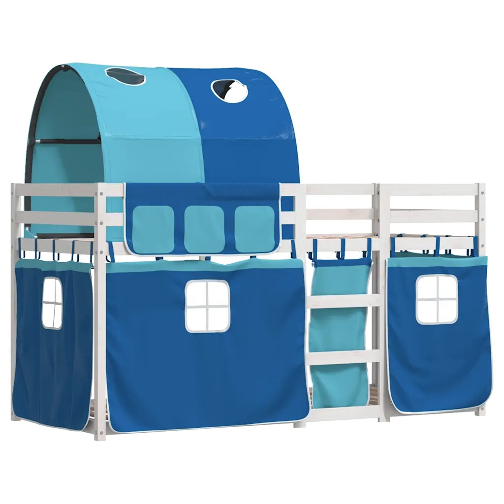 Letto a Castello senza Materasso Blu 80x200 cm Massello Pino 3283992