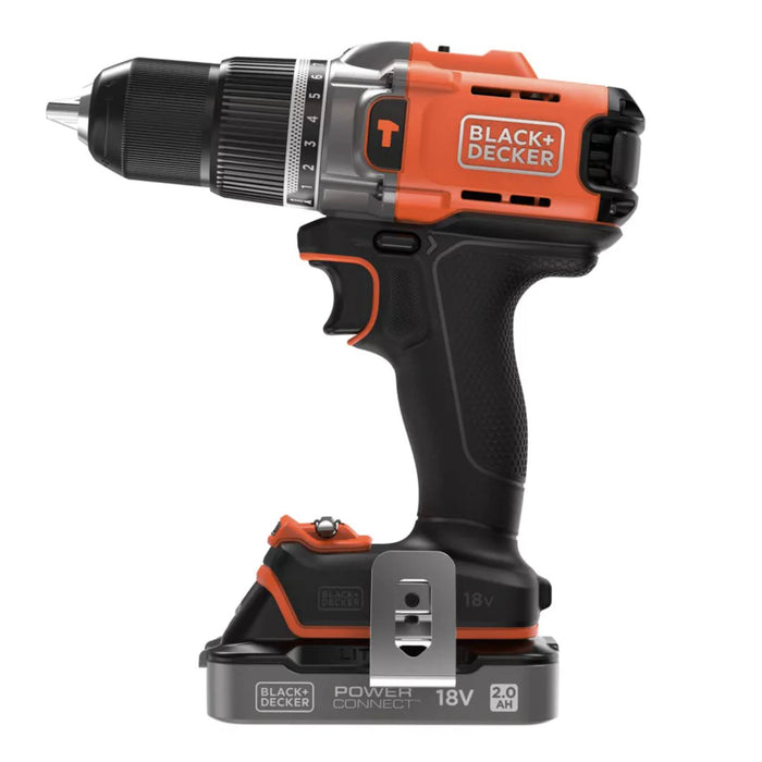 Trapano a percussione Black+Decker 18V con 2 batterie da 2.0Ah