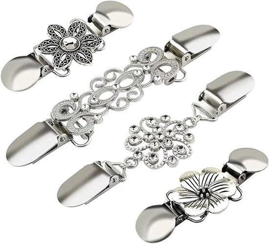 Cinch Clip per Blouse, Gonna e Scialle - Design Vintage con Finestra Argentata