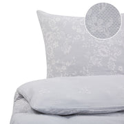Set di biancheria da letto 200 x 240 cm in cotone motivo floreale grigio e bianco