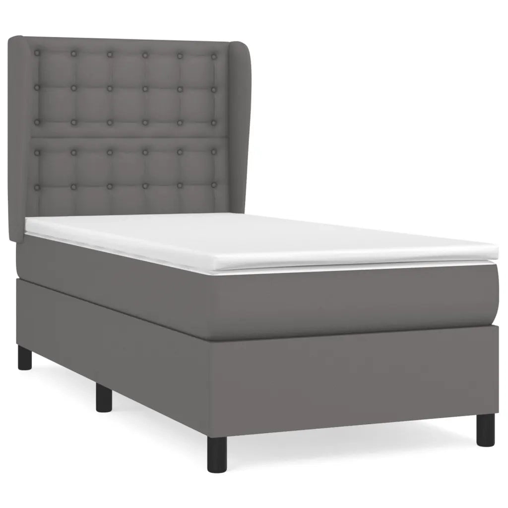 Giroletto a Molle con Materasso Grgio 80x200 cm in Similpelle 3129001