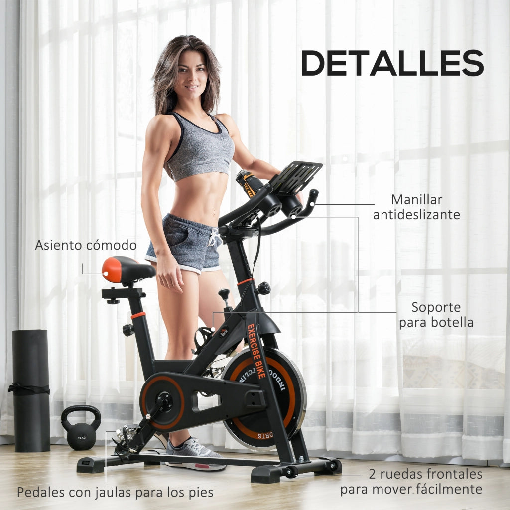 Bicicletta Statica con Volano 8 kg e Schermo LCD ¨C Zephmum ¨C Nero e Rosso