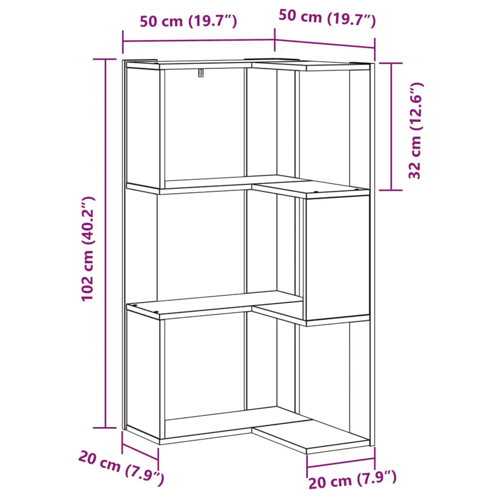 Libreria Rovere Nero 50 x 50 x102 cm 868050