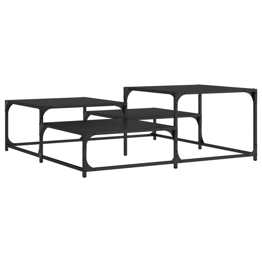 Tavolino da Salotto Nero 107x107x40 cm in Legno Multistrato 837752
