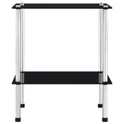 Scaffale a 2 Livelli Nero 40x40x47cm in Vetro Temperato CFW6610194