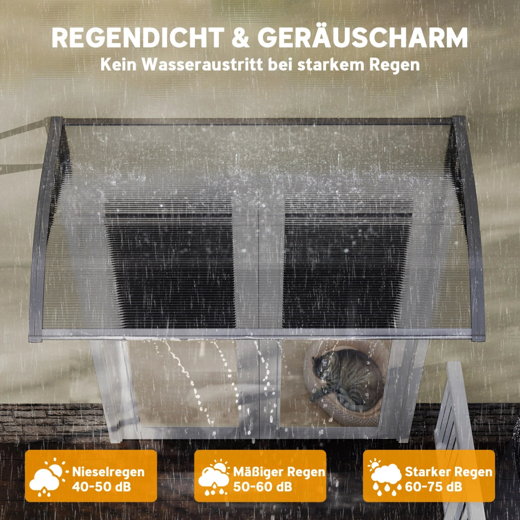 Copertura per Porta ¨C zephmum ¨C Grigio Polycarbonat Aluminium 110x60x18