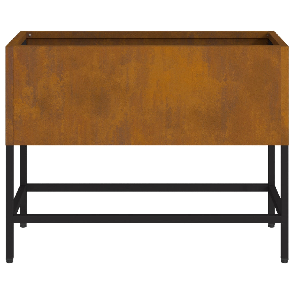 Fioriera rialzata 60x26x45 cm in acciaio resistente alle intemperie