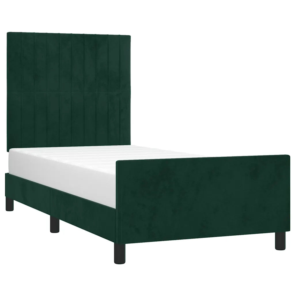 Giroletto senza Materasso Verde Scuro 100x200 cm in Velluto