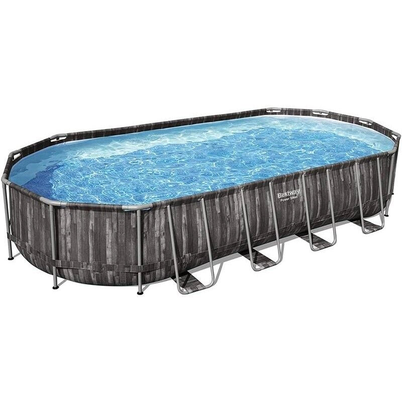 BESTWAY PISCINA FUORI TERRA POWER STEEL COMFORT JET OVALE 732 X 366 X 122 CM