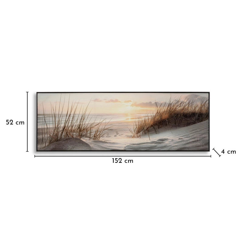 Stampa Dipinta Su Tela Laccata Beach Con Cornice -a- cm 152x4x52
