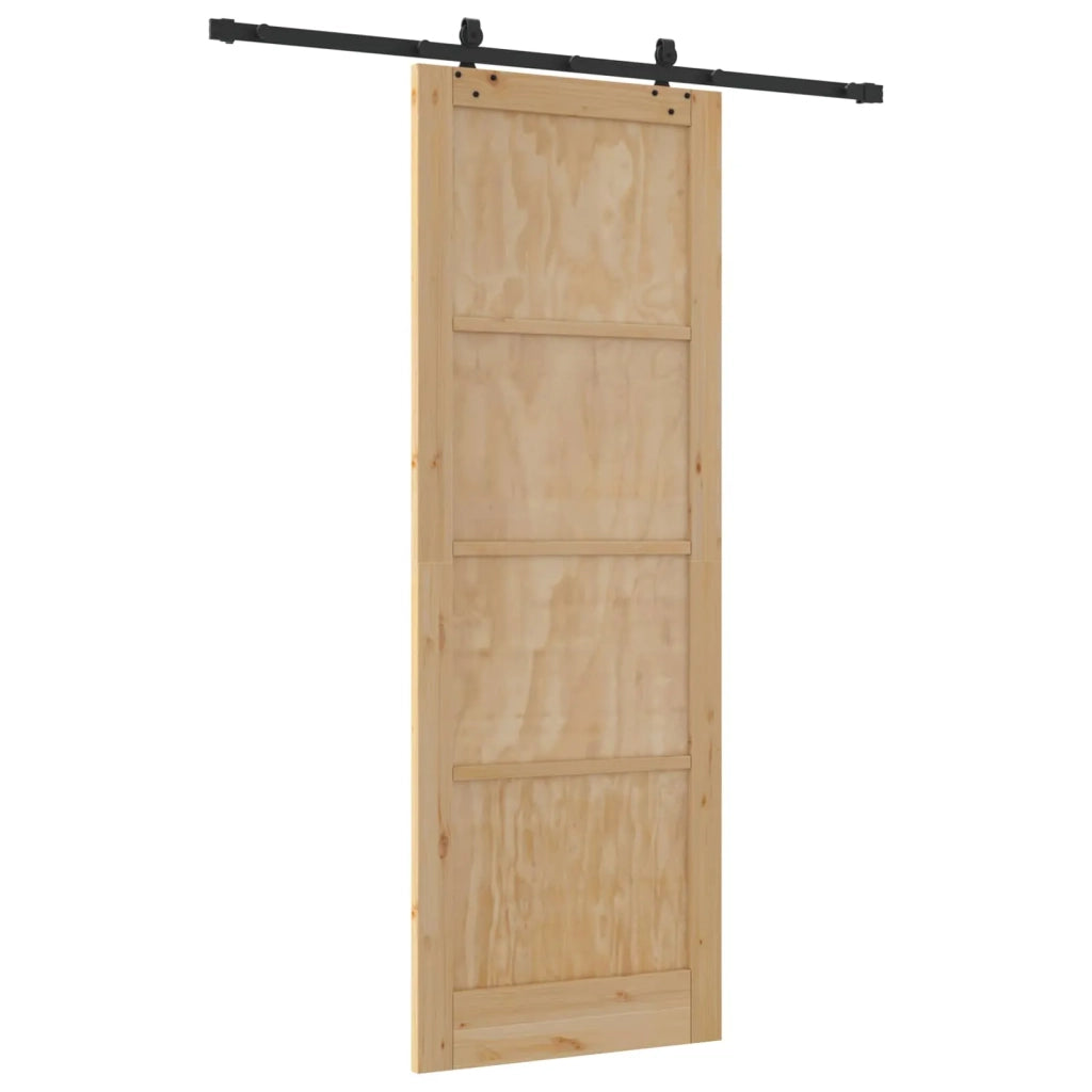 Porta scorrevole Naturale e Nero 83 x 232 cm